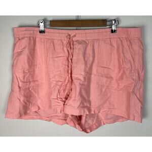 J .Crew Linen-Blend Drawstring Shorts Beach Pink Plus Size XXL Women’s